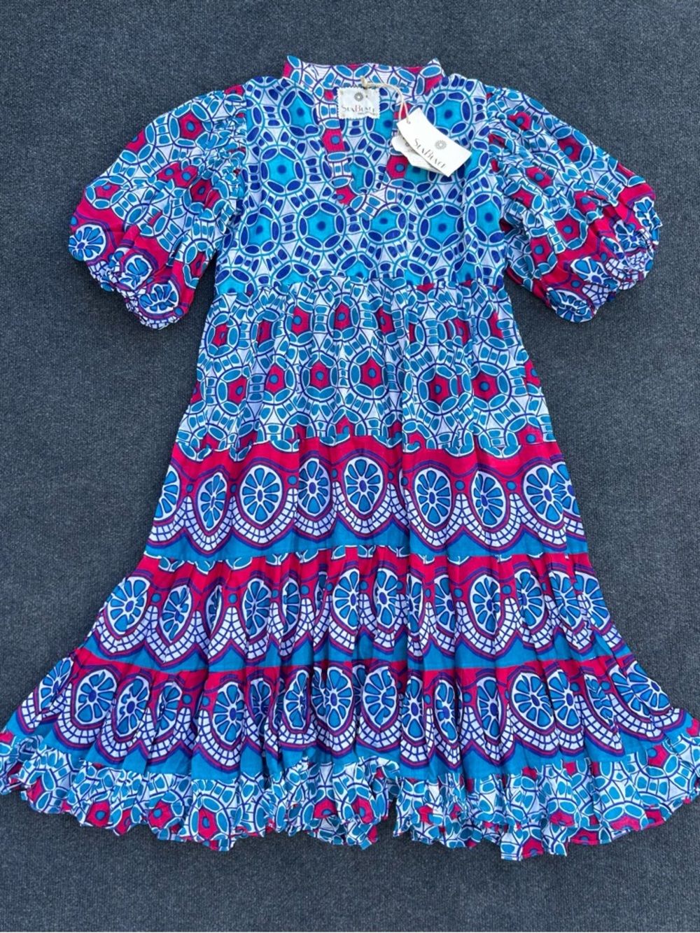 NWT Sunbunch Printed Cotton Midi Dress One Size